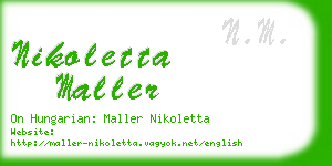 nikoletta maller business card